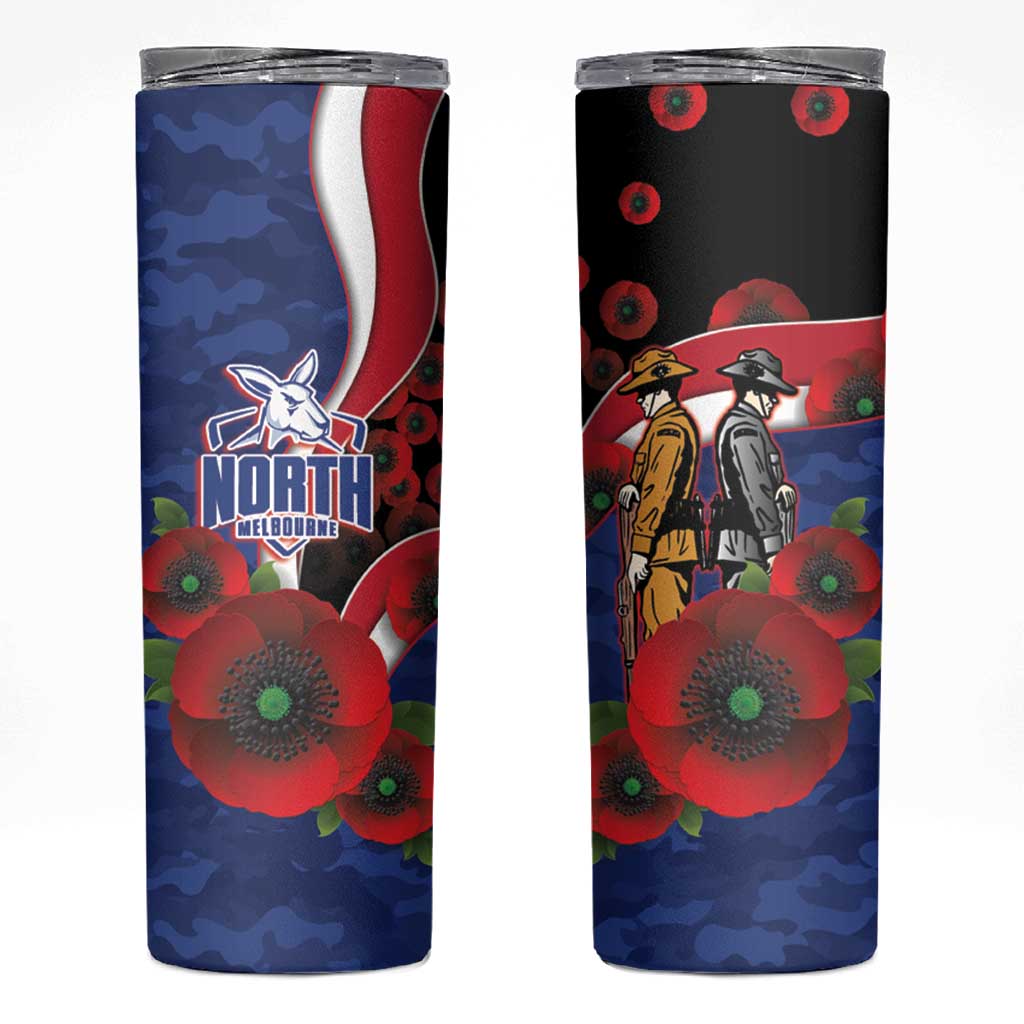 North Kangaroos ANZAC Personalised Skinny Tumbler Lest We Forget Poppy Camo