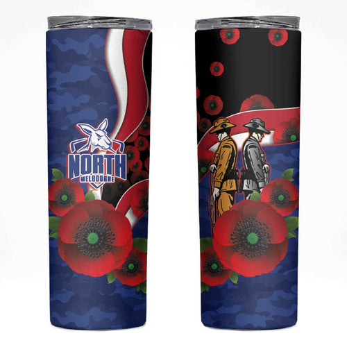 North Kangaroos ANZAC Personalised Skinny Tumbler Lest We Forget Poppy Camo