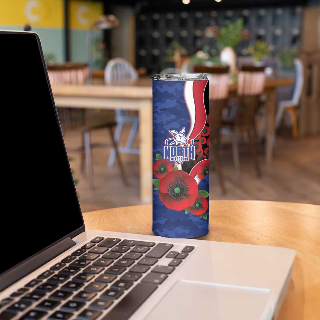 North Kangaroos ANZAC Personalised Skinny Tumbler Lest We Forget Poppy Camo