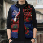 North Kangaroos ANZAC Personalised Sleeveless Puffer Jacket Lest We Forget Poppy Camo