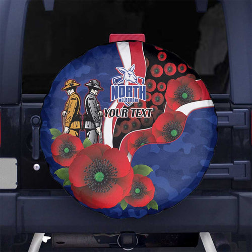 North Kangaroos ANZAC Personalised Spare Tire Cover Lest We Forget Poppy Camo