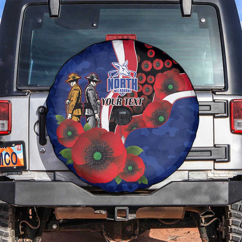 North Kangaroos ANZAC Personalised Spare Tire Cover Lest We Forget Poppy Camo