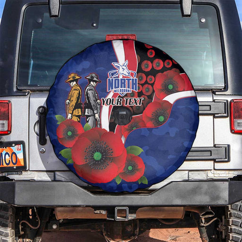 North Kangaroos ANZAC Personalised Spare Tire Cover Lest We Forget Poppy Camo