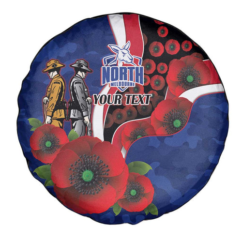 North Kangaroos ANZAC Personalised Spare Tire Cover Lest We Forget Poppy Camo
