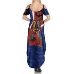North Kangaroos ANZAC Personalised Summer Maxi Dress Lest We Forget Poppy Camo