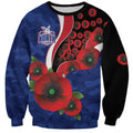 North Kangaroos ANZAC Personalised Sweatshirt Lest We Forget Poppy Camo