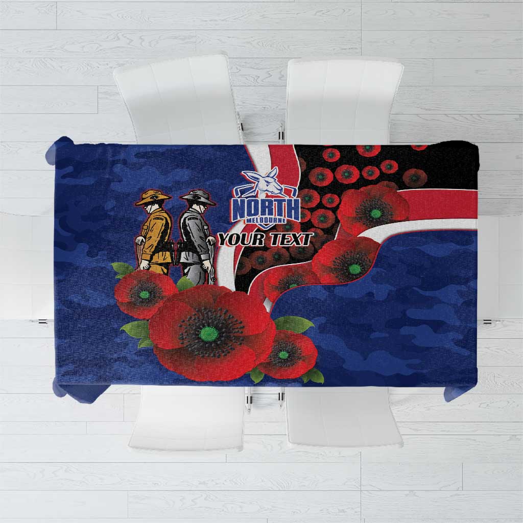 North Kangaroos ANZAC Personalised Tablecloth Lest We Forget Poppy Camo