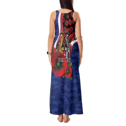 North Kangaroos ANZAC Personalised Tank Maxi Dress Lest We Forget Poppy Camo