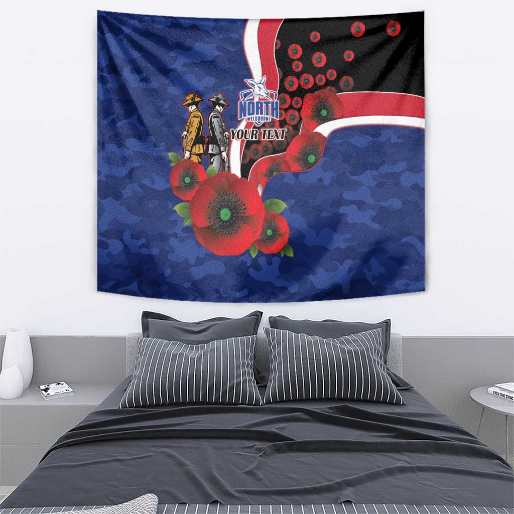 North Kangaroos ANZAC Personalised Tapestry Lest We Forget Poppy Camo