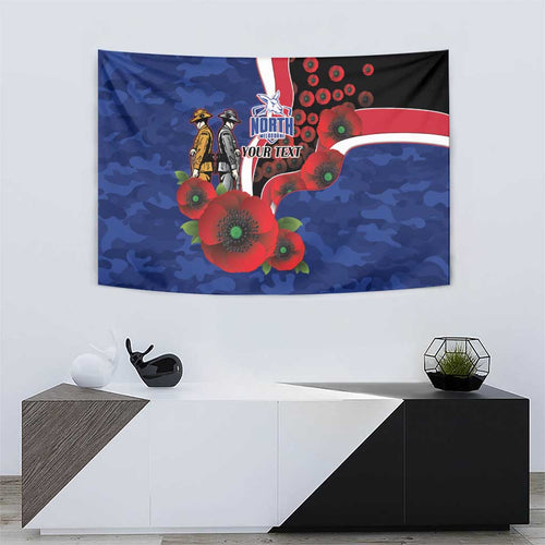 North Kangaroos ANZAC Personalised Tapestry Lest We Forget Poppy Camo