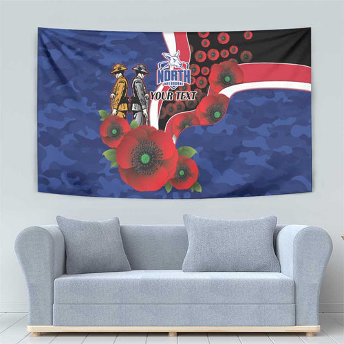 North Kangaroos ANZAC Personalised Tapestry Lest We Forget Poppy Camo