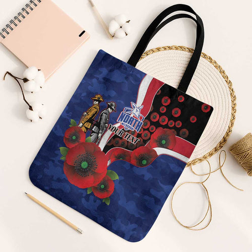 North Kangaroos ANZAC Personalised Tote Bag Lest We Forget Poppy Camo