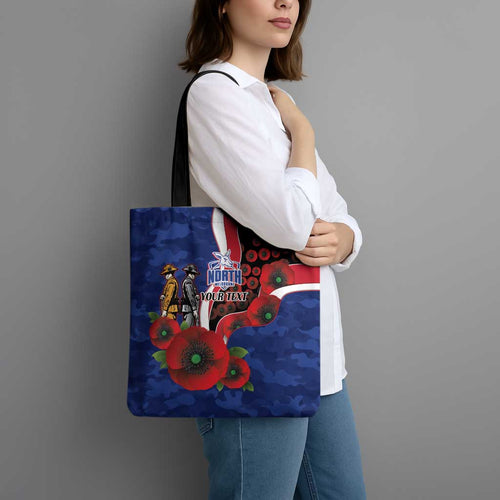 North Kangaroos ANZAC Personalised Tote Bag Lest We Forget Poppy Camo