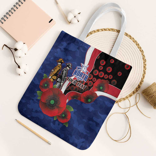 North Kangaroos ANZAC Personalised Tote Bag Lest We Forget Poppy Camo