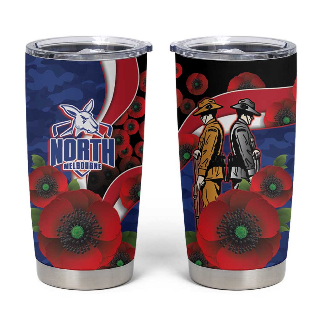 North Kangaroos ANZAC Personalised Tumbler Cup Lest We Forget Poppy Camo