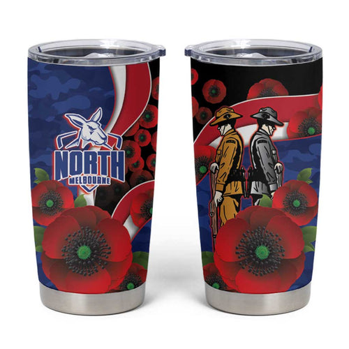 North Kangaroos ANZAC Personalised Tumbler Cup Lest We Forget Poppy Camo