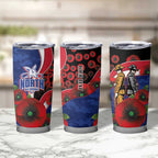 North Kangaroos ANZAC Personalised Tumbler Cup Lest We Forget Poppy Camo