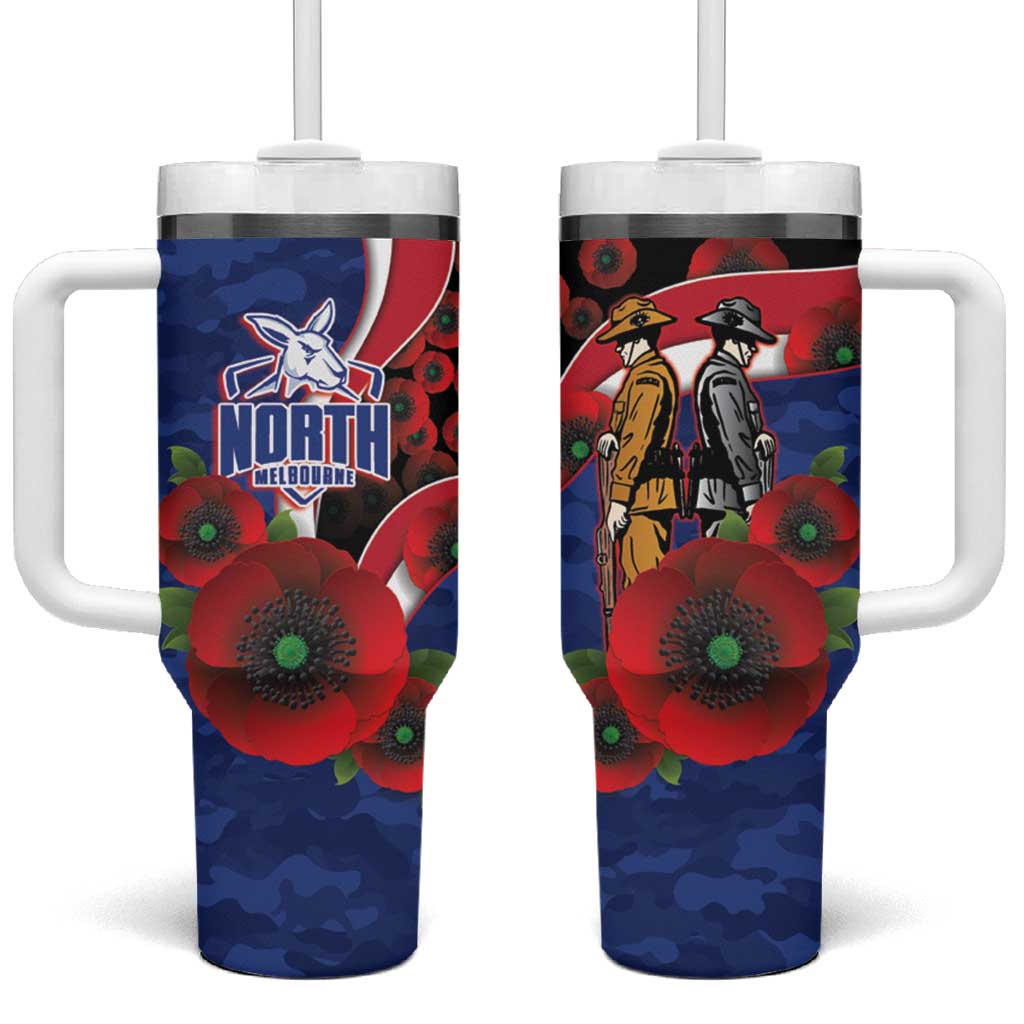 North Kangaroos ANZAC Personalised Tumbler With Handle Lest We Forget Poppy Camo