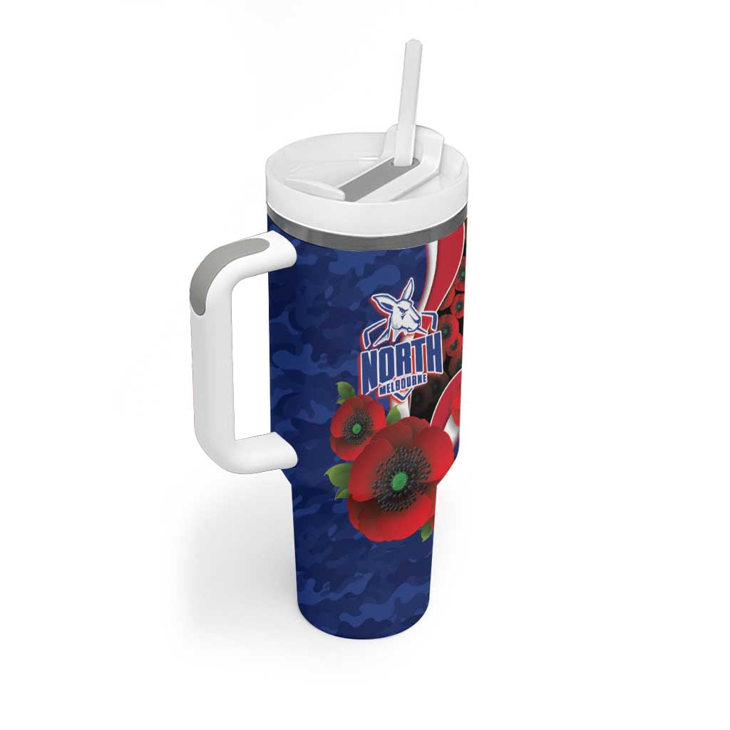 North Kangaroos ANZAC Personalised Tumbler With Handle Lest We Forget Poppy Camo
