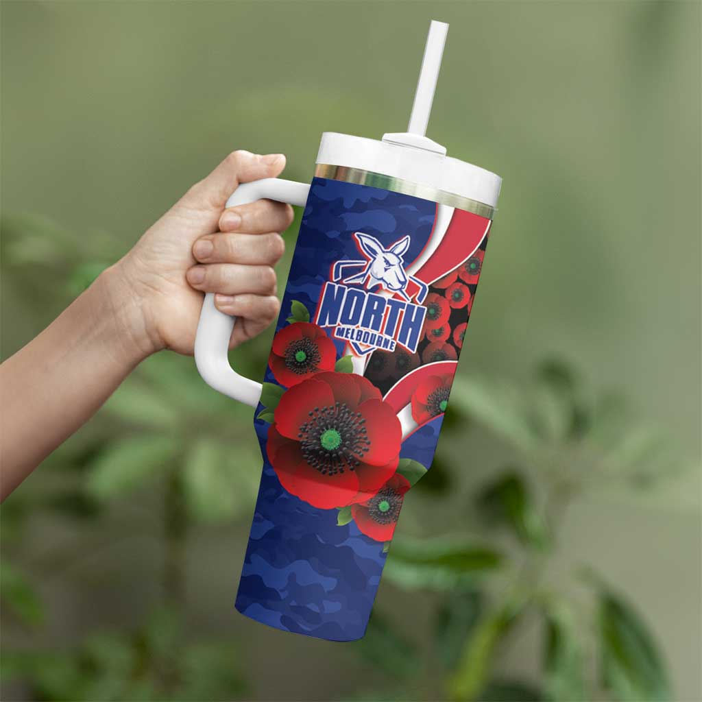 North Kangaroos ANZAC Personalised Tumbler With Handle Lest We Forget Poppy Camo