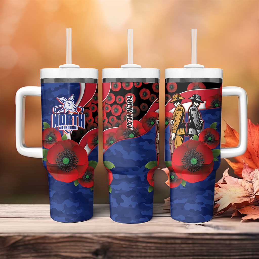 North Kangaroos ANZAC Personalised Tumbler With Handle Lest We Forget Poppy Camo
