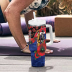 North Kangaroos ANZAC Personalised Tumbler With Handle Lest We Forget Poppy Camo