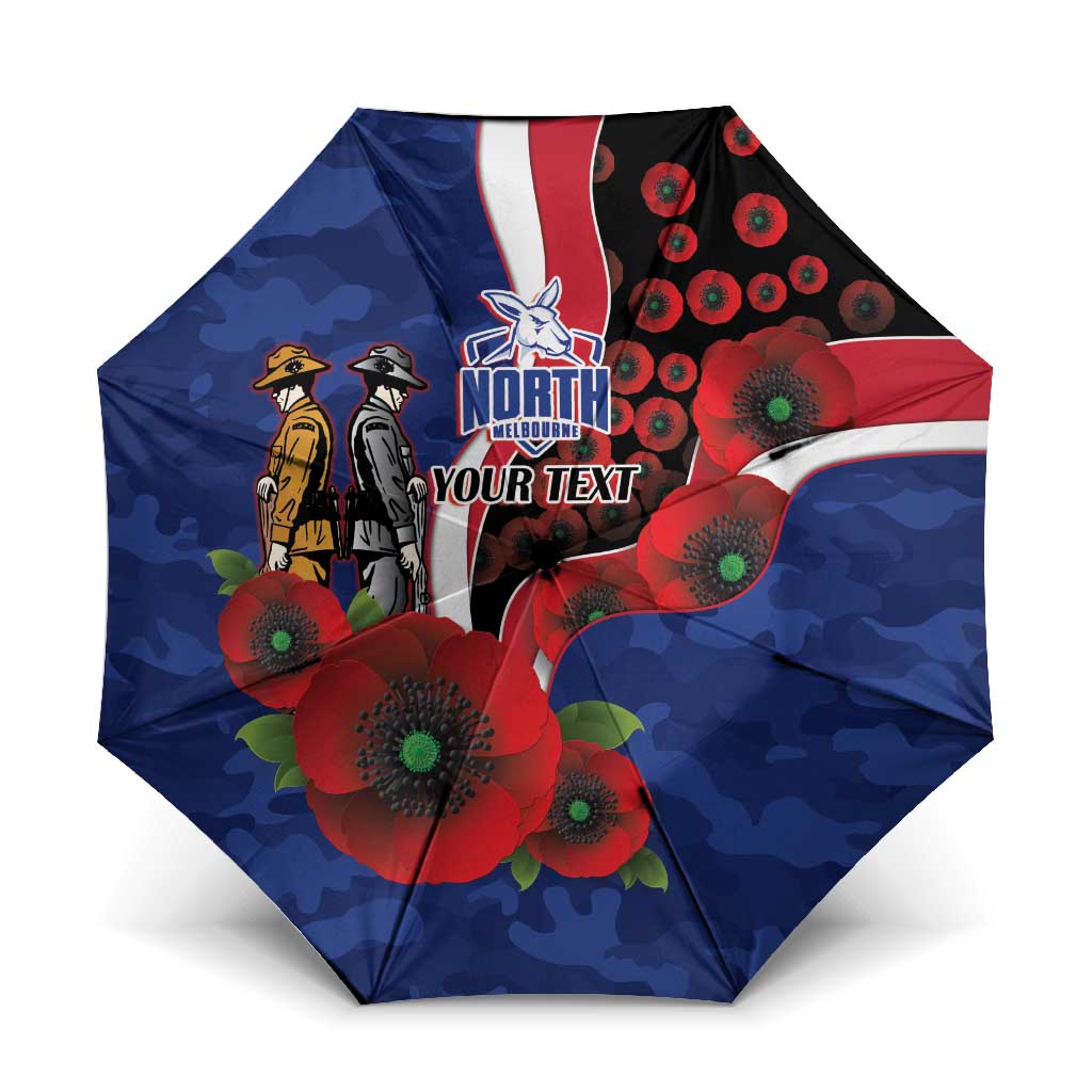 North Kangaroos ANZAC Personalised Umbrella Lest We Forget Poppy Camo