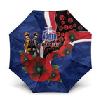 North Kangaroos ANZAC Personalised Umbrella Lest We Forget Poppy Camo