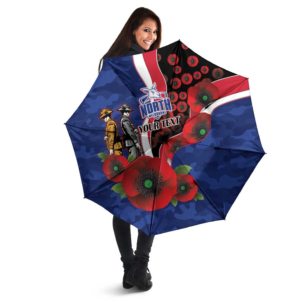 North Kangaroos ANZAC Personalised Umbrella Lest We Forget Poppy Camo