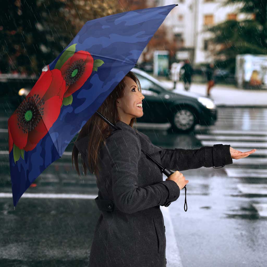 North Kangaroos ANZAC Personalised Umbrella Lest We Forget Poppy Camo