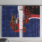 North Kangaroos ANZAC Personalised Window Curtain Lest We Forget Poppy Camo
