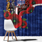 North Kangaroos ANZAC Personalised Window Curtain Lest We Forget Poppy Camo