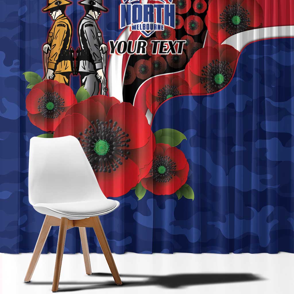 North Kangaroos ANZAC Personalised Window Curtain Lest We Forget Poppy Camo