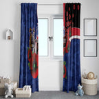 North Kangaroos ANZAC Personalised Window Curtain Lest We Forget Poppy Camo