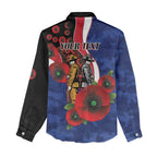 North Kangaroos ANZAC Personalised Women Casual Shirt Lest We Forget Poppy Camo