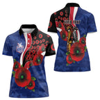 North Kangaroos ANZAC Personalised Women Polo Shirt Lest We Forget Poppy Camo