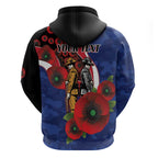 North Kangaroos ANZAC Personalised Zip Hoodie Lest We Forget Poppy Camo
