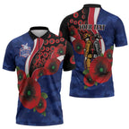 North Kangaroos ANZAC Personalised Zipper Polo Shirt Lest We Forget Poppy Camo