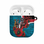 Port Power ANZAC Personalised AirPods Case Lest We Forget Poppy Camo