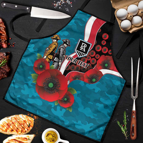 Port Power ANZAC Personalised Apron Lest We Forget Poppy Camo