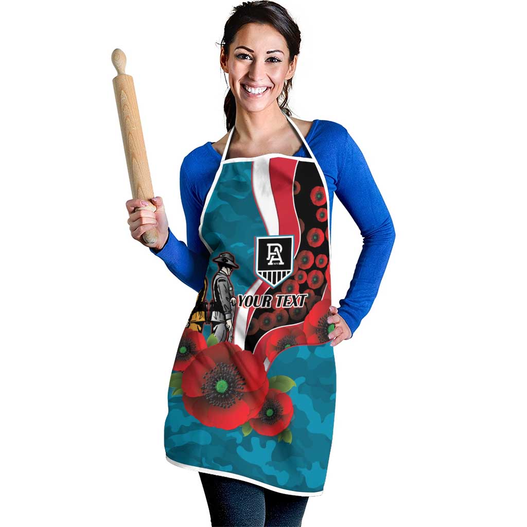 Port Power ANZAC Personalised Apron Lest We Forget Poppy Camo