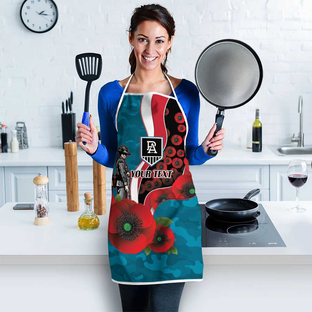 Port Power ANZAC Personalised Apron Lest We Forget Poppy Camo