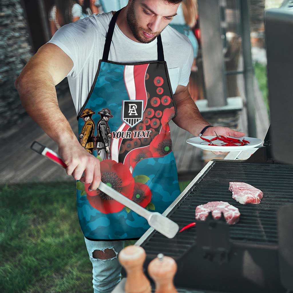 Port Power ANZAC Personalised Apron Lest We Forget Poppy Camo