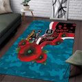 Port Power ANZAC Personalised Area Rug Lest We Forget Poppy Camo