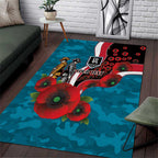 Port Power ANZAC Personalised Area Rug Lest We Forget Poppy Camo