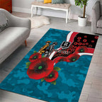 Port Power ANZAC Personalised Area Rug Lest We Forget Poppy Camo