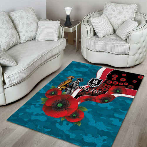 Port Power ANZAC Personalised Area Rug Lest We Forget Poppy Camo