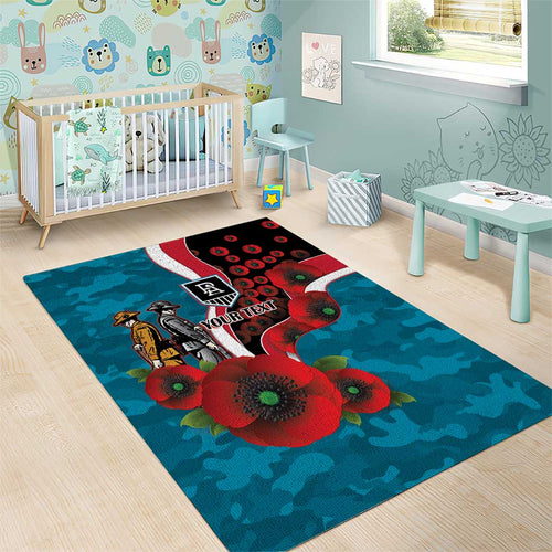 Port Power ANZAC Personalised Area Rug Lest We Forget Poppy Camo