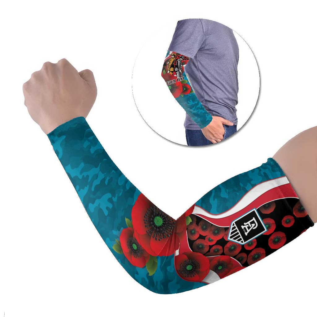 Port Power ANZAC Personalised Arm Sleeves Lest We Forget Poppy Camo