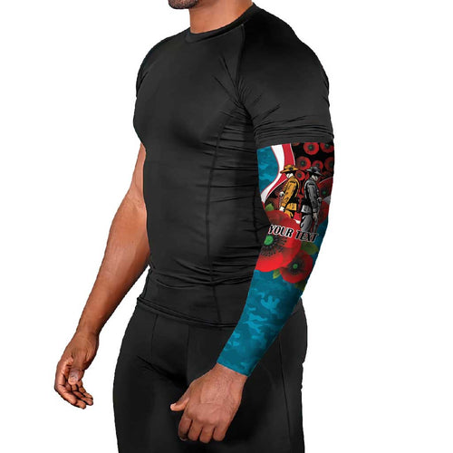 Port Power ANZAC Personalised Arm Sleeves Lest We Forget Poppy Camo